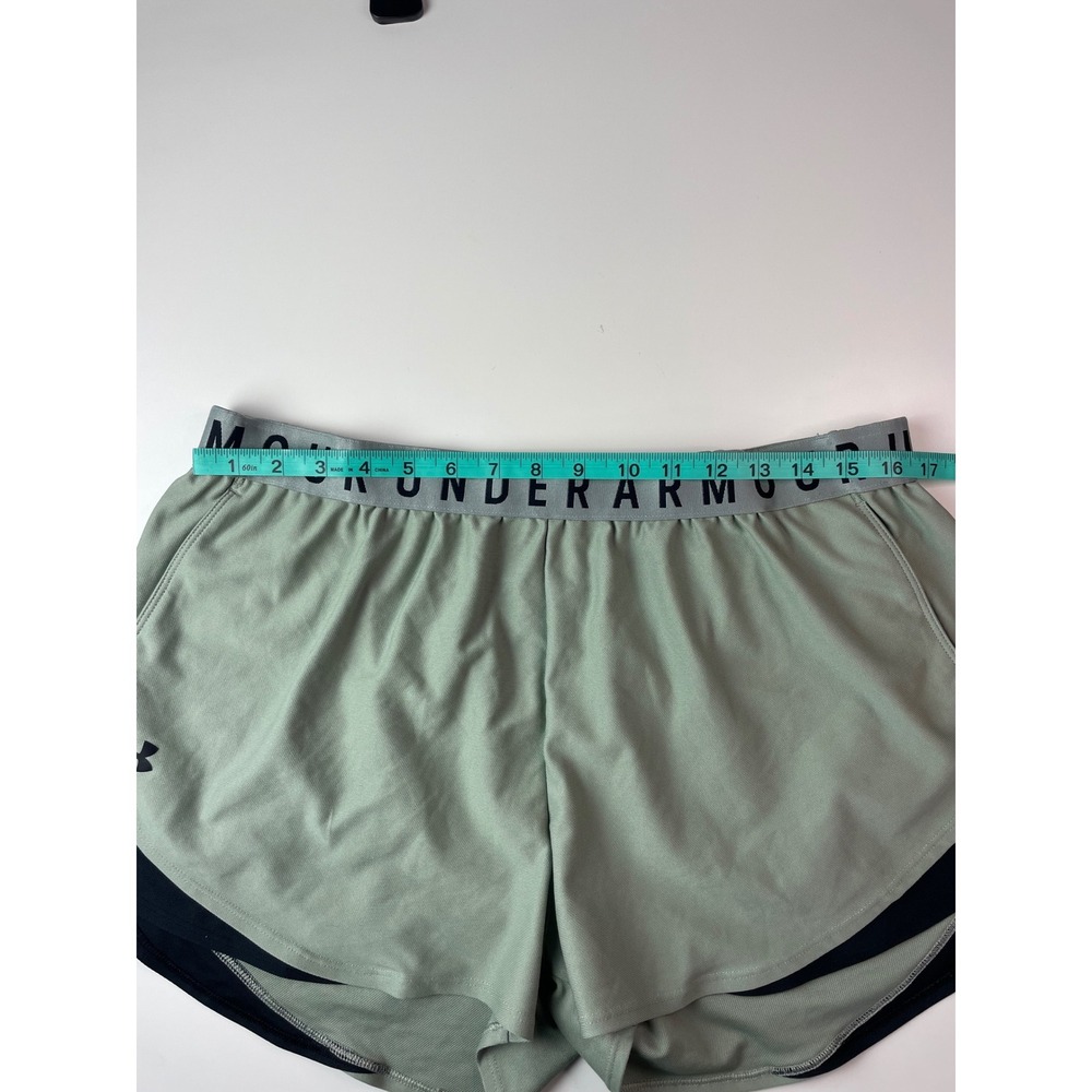 Under Armour HeatGear Shorts Womens XXL Green Black Running Athletic Training - Picture 8 of 10